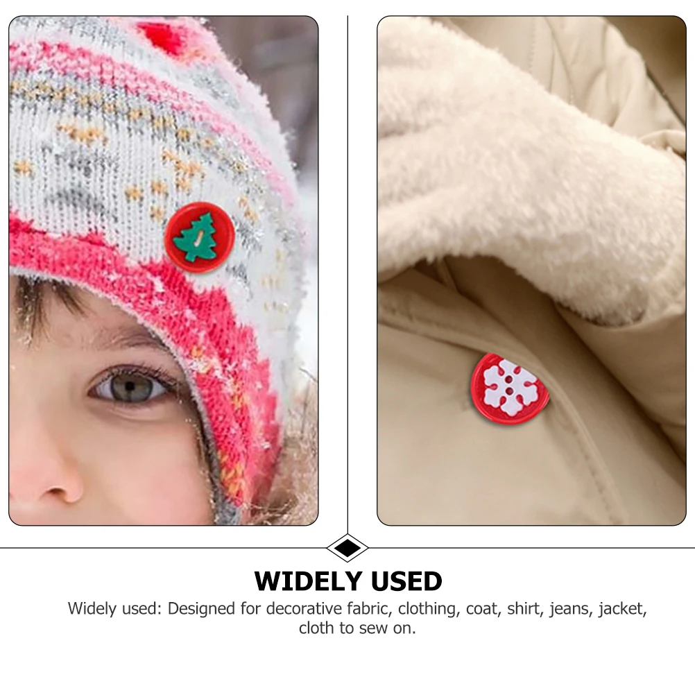 

30Pcs Xmas Resin Buttons Cartoon Style Two Holes DIY Sewing Buttons for Clothing Decoration Craft Small Coat Button