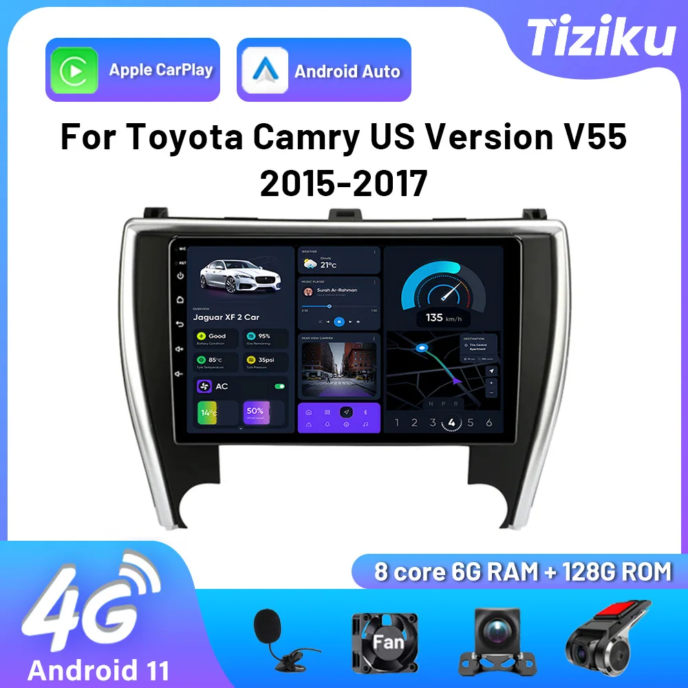 

Multimedia Stereo Player 2 Din Car Radio Android Carplay GPS Navigation Autoradio For Toyota Camry US Version V55 2015 2016 2017