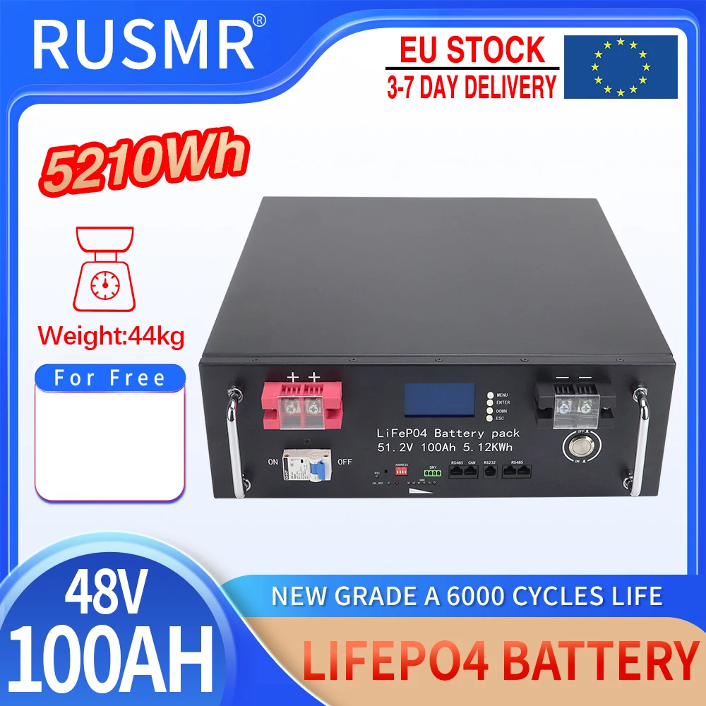 48V LiFePO4 Battery 150AH 100AH Built-in BMS Lithium Iron Phosphate Cells For Replacing Most of Backup Power Home Energy Storage