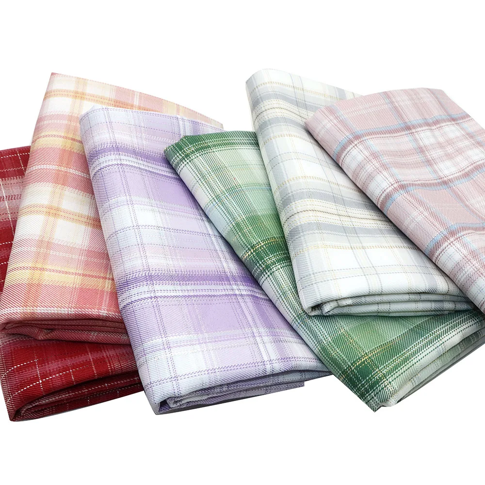 19.68*59in Durable Build, Multi-Color Plaid Polyester Fabric High-Quality, Fashion-Forward Versatile Print Textile for DIY Craft