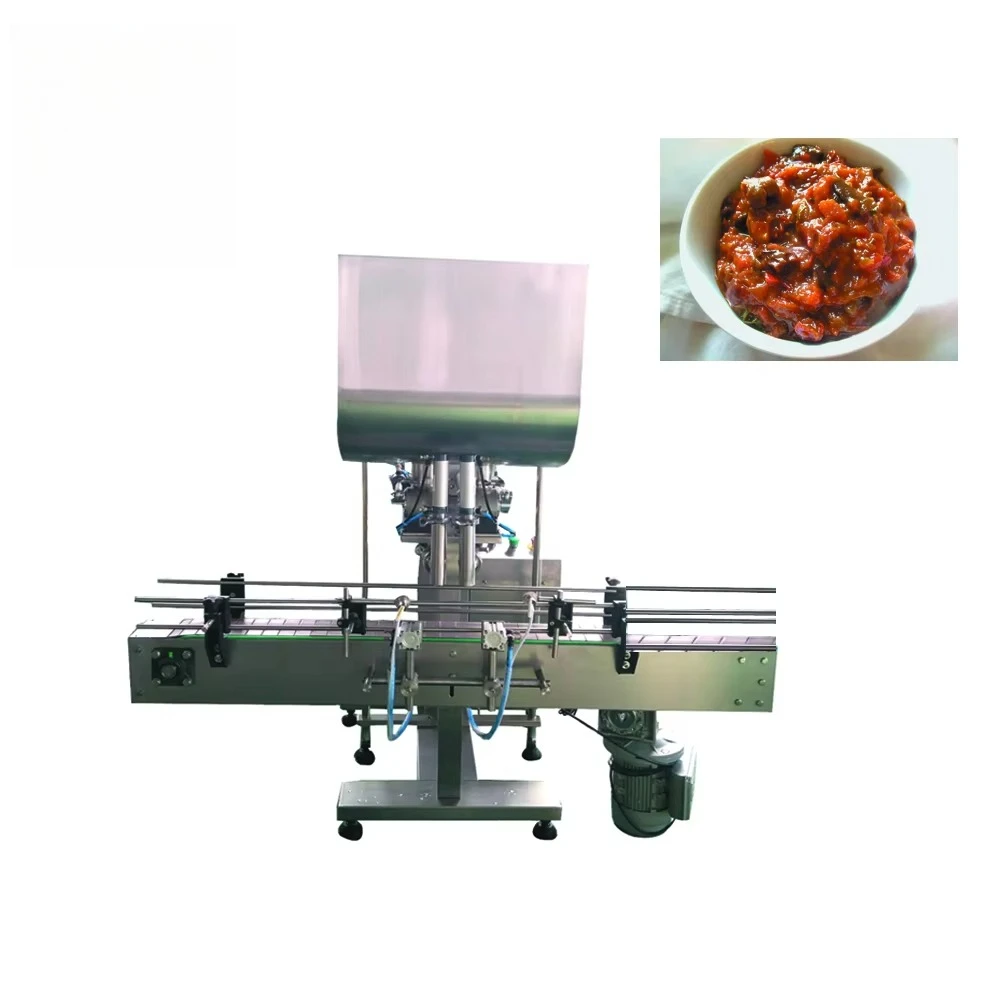 Simple Construction Automatic Fruit Jam Pickles Glass Bottle Filling Machine