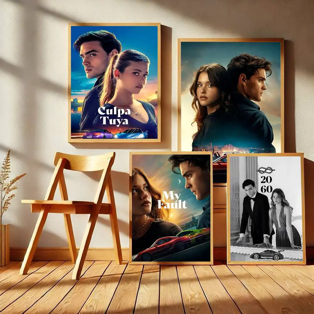 My Fault Culpa Mia Movie Self-adhesive Art Poster Retro Kraft Paper Sticker DIY Room Bar Cafe Stickers Wall Painting