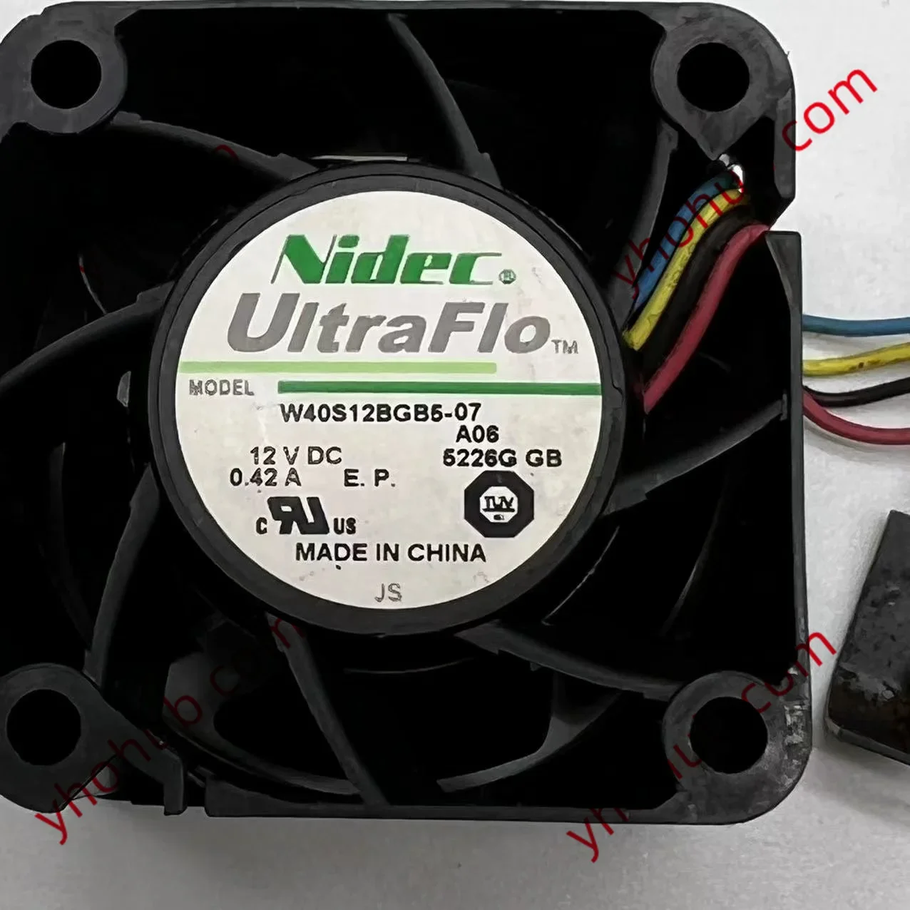 Nidec W40S12BGB5-07 DC 12V 0.42A 40x40x28mm 3-Wire Server Cooling Fan