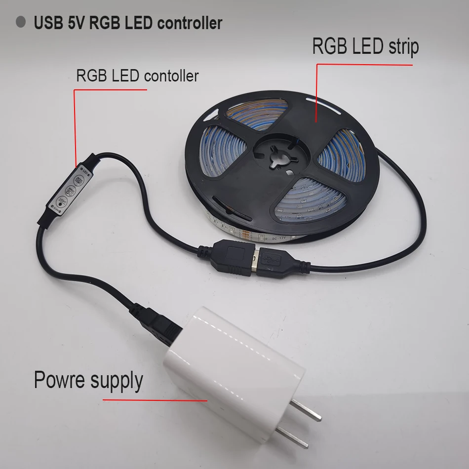 3Key USB DC RGB LED controller DC 5V-24V Dimmable control For 3535 2835 5050 RGB LED light strip