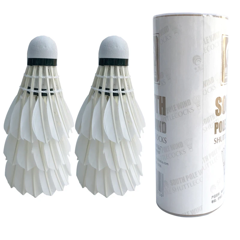 Badminton Shuttlecock White Goose Board Feather Flying Stability Durable Shuttlecock Ball 3pcs/ 6pcs feather shuttlecock indoor