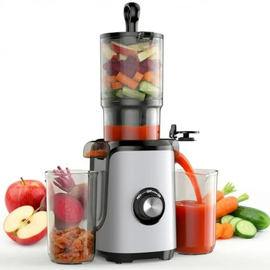 

Соковыжималка холодного отжима с широким загрузочным отверстием, высокой производительностью и легкой очисткой для целых овощей и фруктов