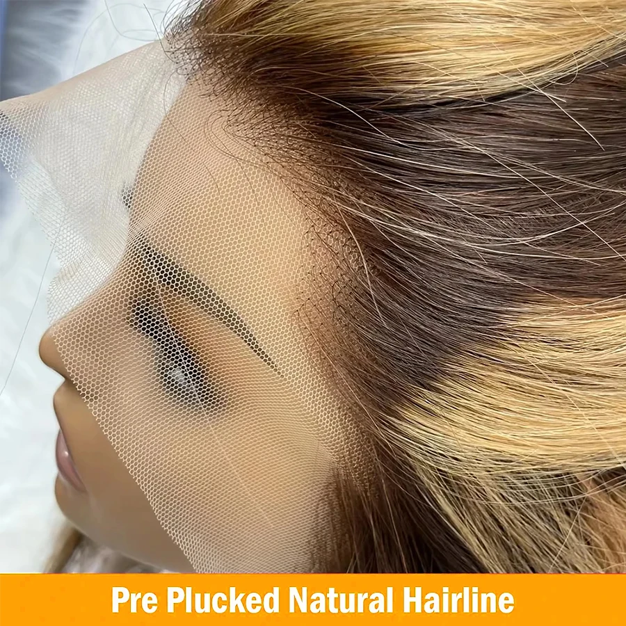 البني يسلط الضوء على الدانتيل الجبهة الباروكات الشعر البشري 13x4 HD الدانتيل الشفاف أمامي الجسم موجة للنساء 200% الكثافة غلويليس الباروكات هوم