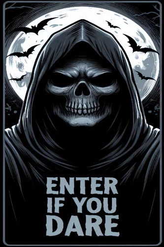 Enter If You Dare Skeleton Reaper Garden Flag Decor Halloween Hello Fall 12x18 ZZO EEZ
