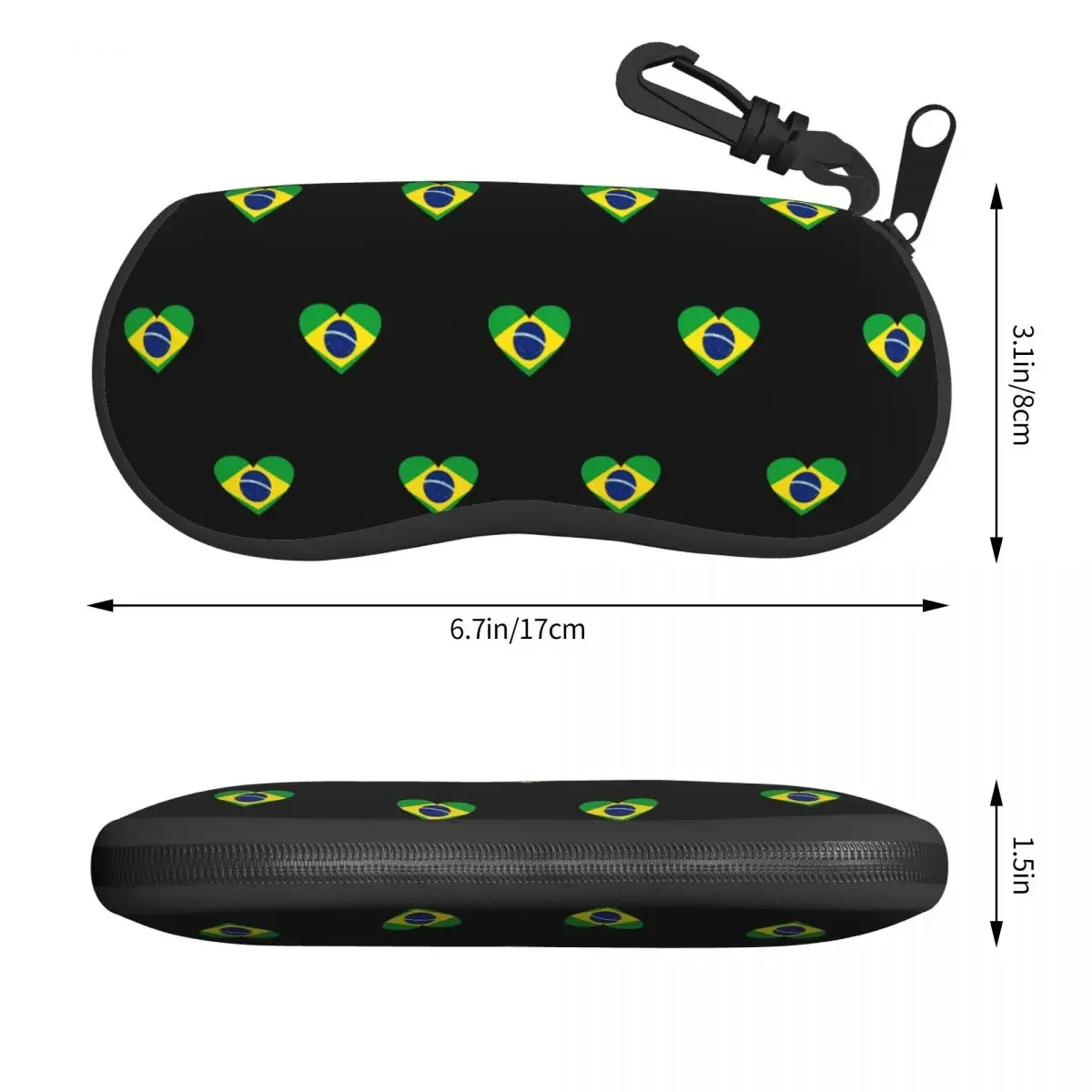 National Flag Of Brazil Shell Eyeglasses Case Men Women Cute Brazilian Heart Glasses Case Sunglasses Box Pouch