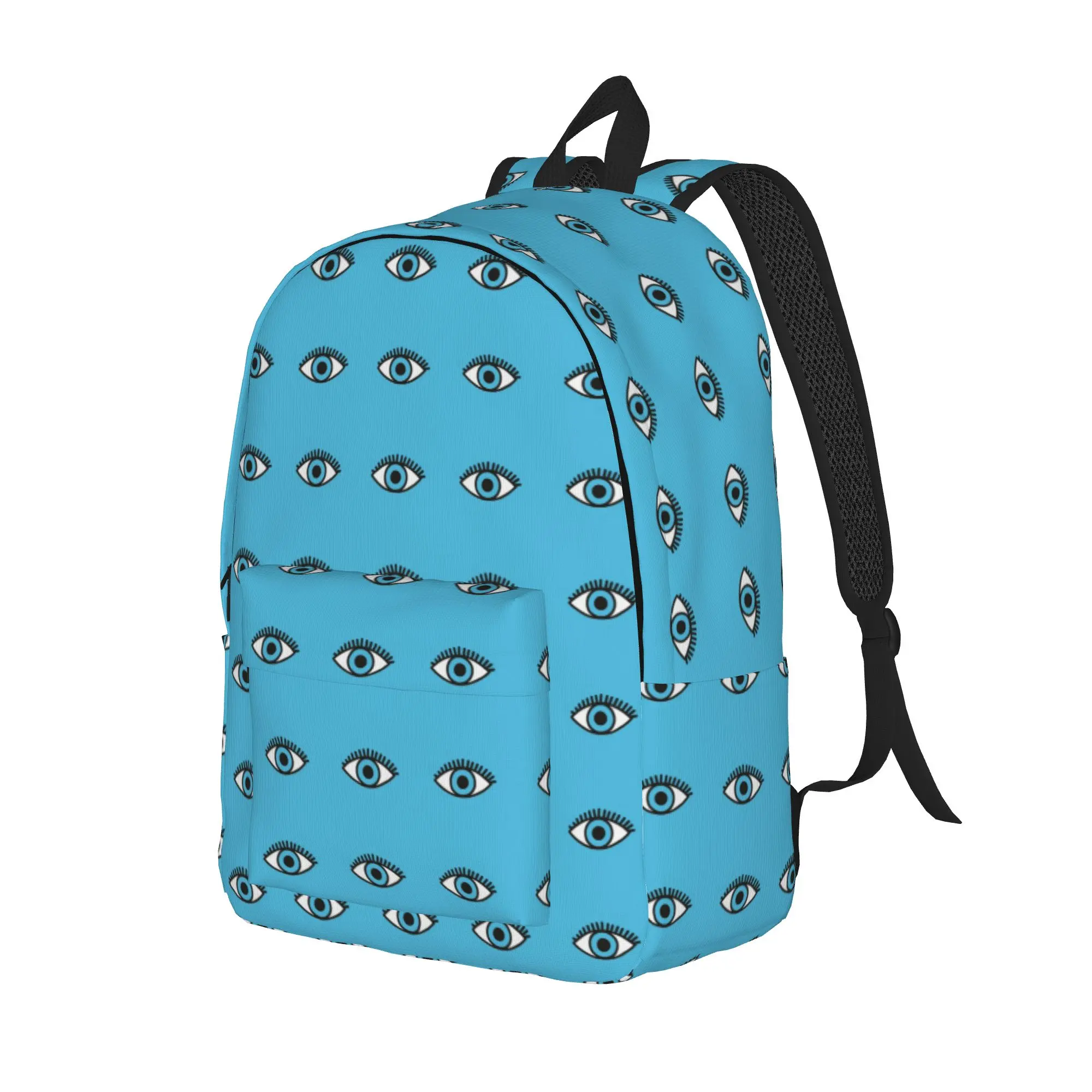 Evil Eye Backpack Fashion High School Business Daypack Evil Eye Blue Nazar Amulet Pattern Boho College Shoulder Bag Lightweight