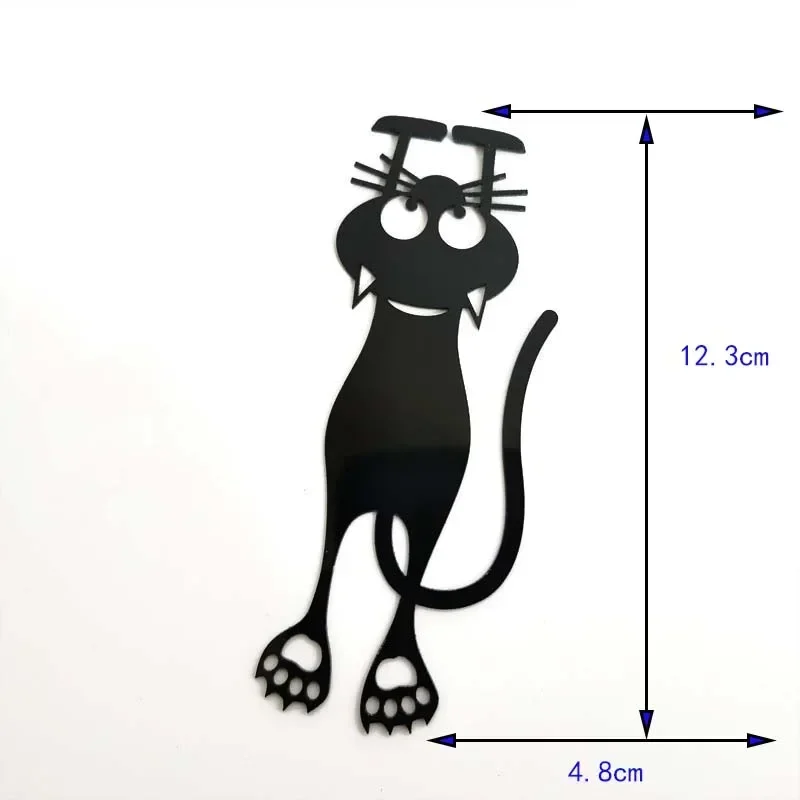 5pcs/set Kawaii Black Cat Bookmarks for Books 3D Plastic Stereo Animal Book Mark for Student Teacher's Gifts Creative Stationery