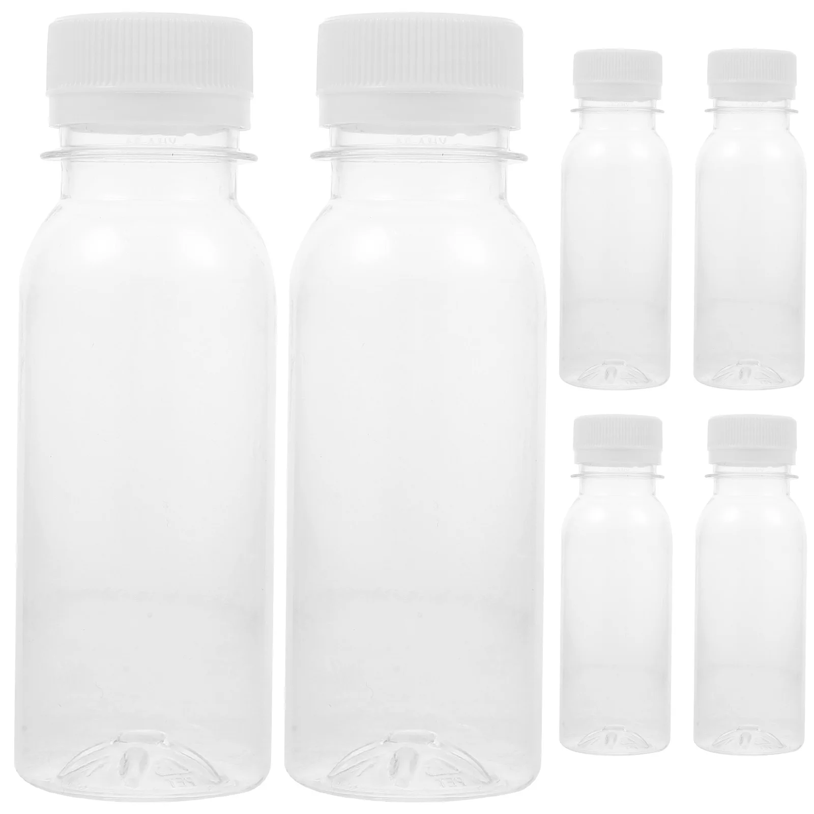 

6 Pcs Milk Bottle Empty Plastic Bottles Juice Water Reusable Small The Pet Mini Fridge Containers with Lids Child for Kids