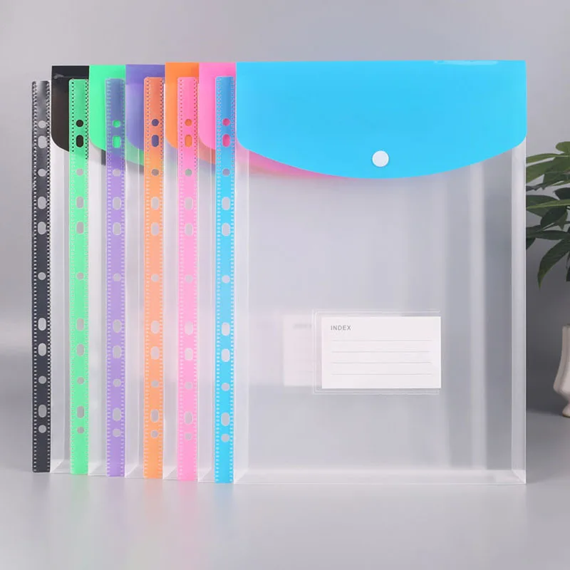 

A4 Exam File Folder for Students - 11-Pocket Vertical Document Holder, Snap Closure Plastic Organizer with 3 Color Options