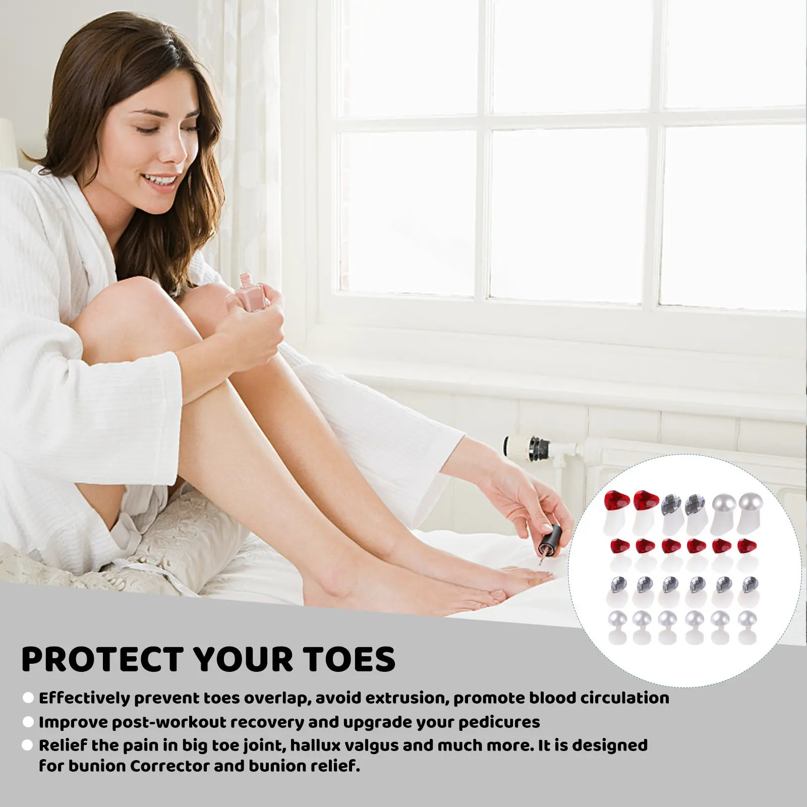 Nail Art Separator Fancy Toe Separators Jewel Finger Bunion Women Big for Cute Gel Spacer