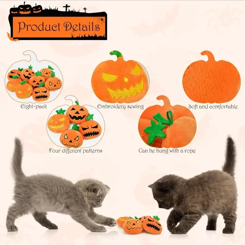 Halloween Katze Spielzeug Große Nette Kürbis Geist Gesicht Interaktivität Plüsch Spielzeug Weiche Langlebig Zahnen Reinigung Zähne Haustier Spielzeug Liefert