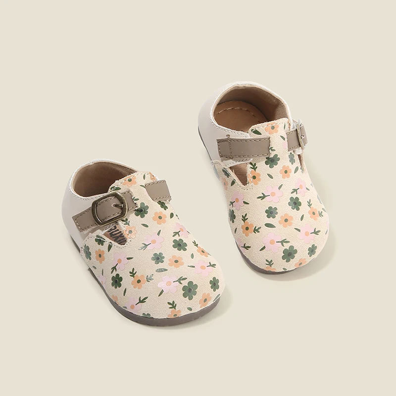 

Spring and Autumn new female baby shoes printed small leather shoes temperament girls shoes baby children toddler shoes