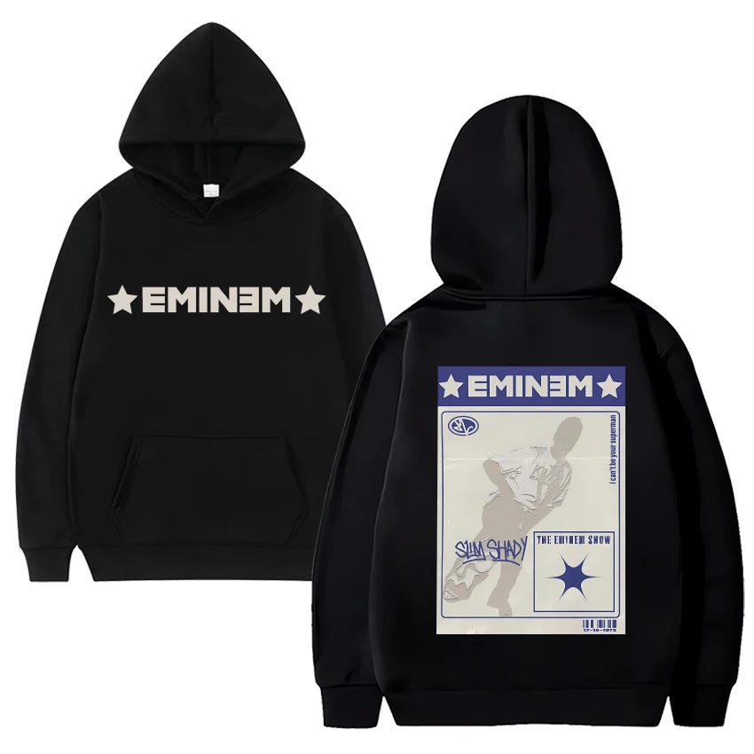 

Hot singer Eminem song vintage Graphic Hoodie 2024 Unisex Casual Fleece Long sleeve pullovers Men Women Autumn Winter Sweatshirt