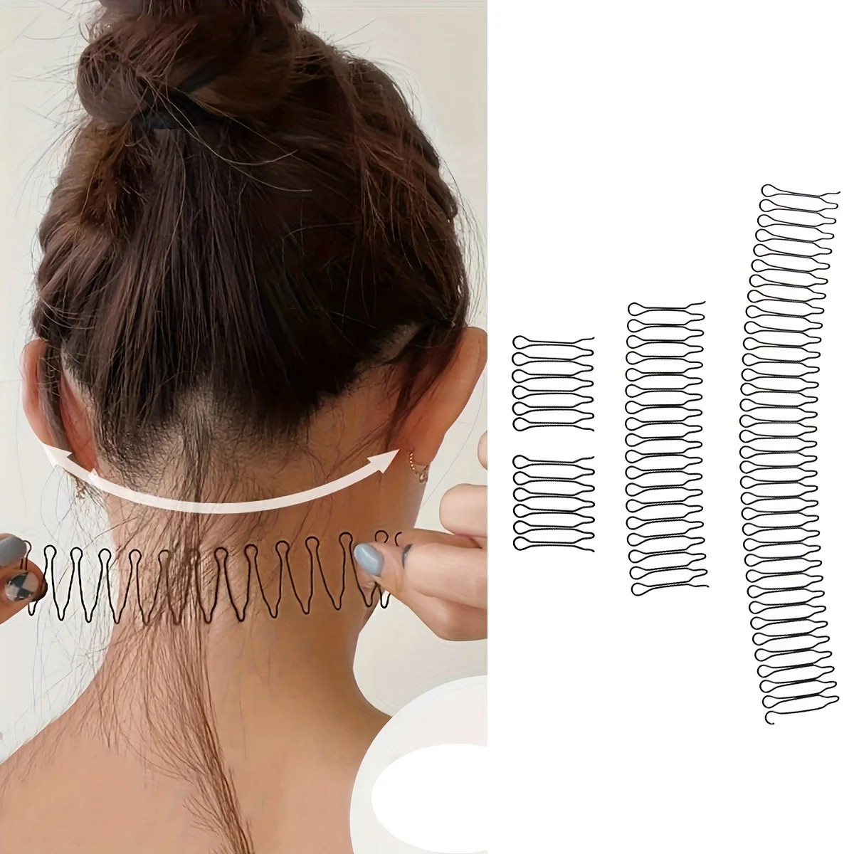 4pcs/set Wavy Hair Trimming Fork Combing Tools Fixer Comb Hair Pin Wavy Comb Clips Bobby Pins Mini Bangs Holder for Women