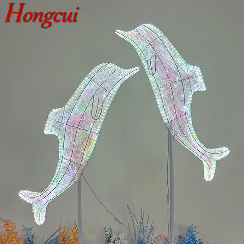 Hongcui Modern Little Dolphin Wedding Lantern Area Props Street Lamp LED Stage Lighting Festival Atmosphere Background Decor