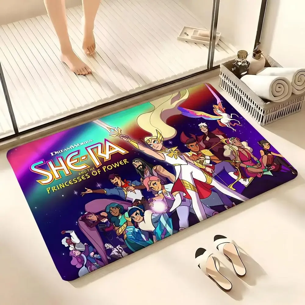 S-She-Ra And The Princesses Of Power Floor Mat Flannel Rug Non Slip Absorbent Soft Washable For Entryway Bathroom Kitchen Decor
