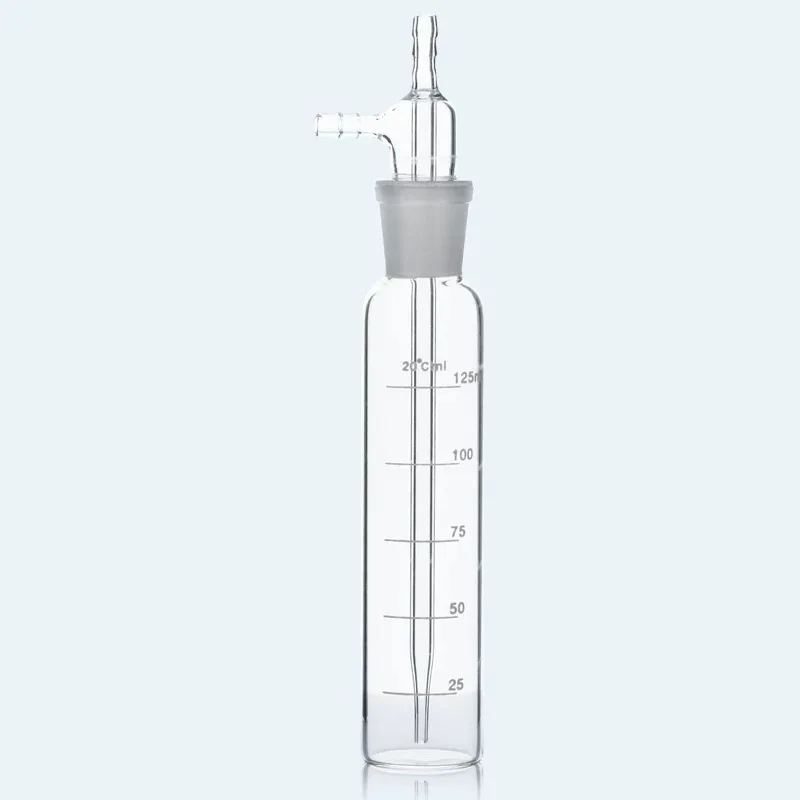 10ml/25ml/50ml/75ml/125ml/250ml/275ml Transparent Lab Glass Straight Impact Absorber Bottle Absorption Tube Gas Sampling Bottle