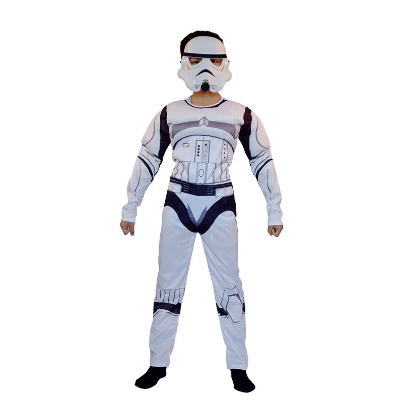 S-L de fantasía infantil Unisex, disfraz de película de Halloween, Stormtroopers, casco, traje de Navidad, Purim, vestido de juego de escenario