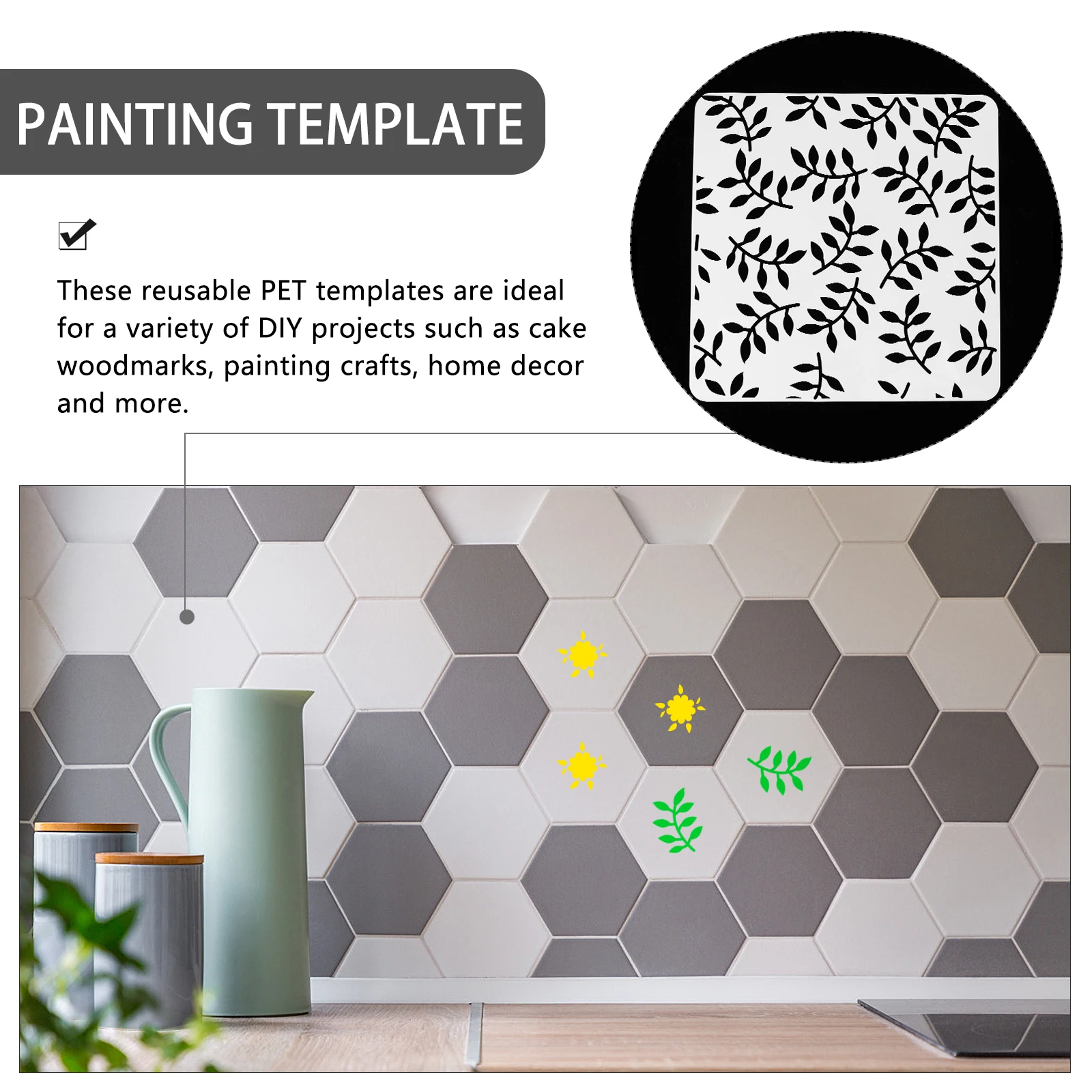 

Large Hollow Set PET Templates for DIY Projects Cake Woodmarks Painting Crafts Home Decor Reusable Art Stencils Drawing