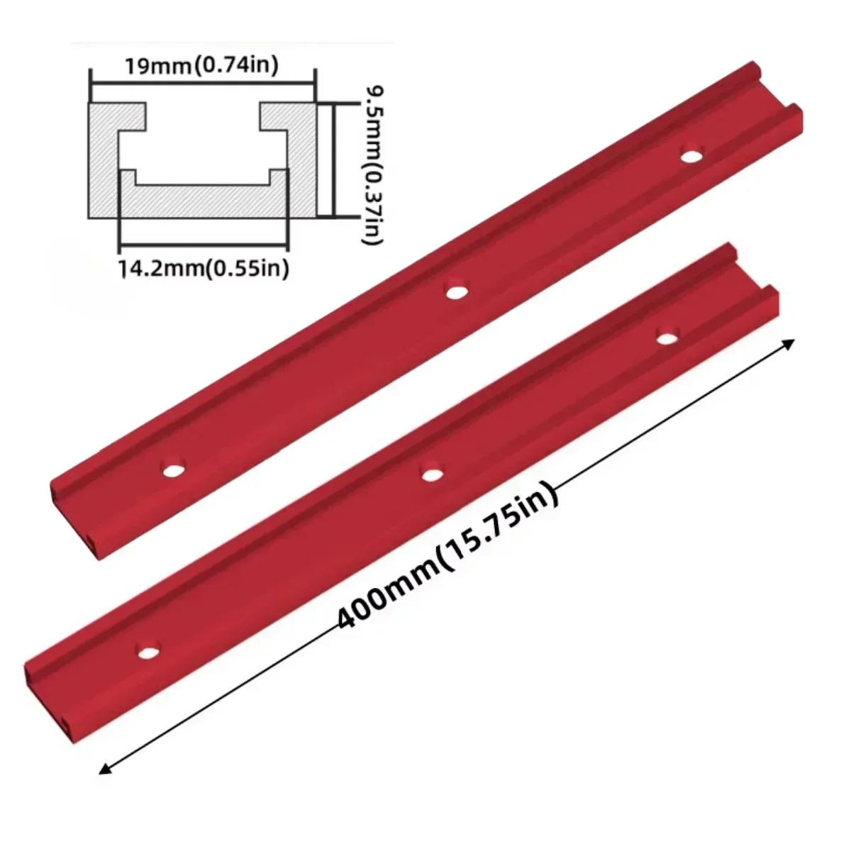 2er-Pack Holzbearbeitungs-T-Schienen, Hochbelastbare Aluminium-Gehrungsschienen für Frästische, Sägeleisten, Vorrichtungen und Klemmsysteme – Detail 8