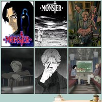1pc Anime N-Naoki Urasawa S Monster Poster Self-adhesive Art Waterproof Paper Sticker Coffee House Bar Room Wall Decor