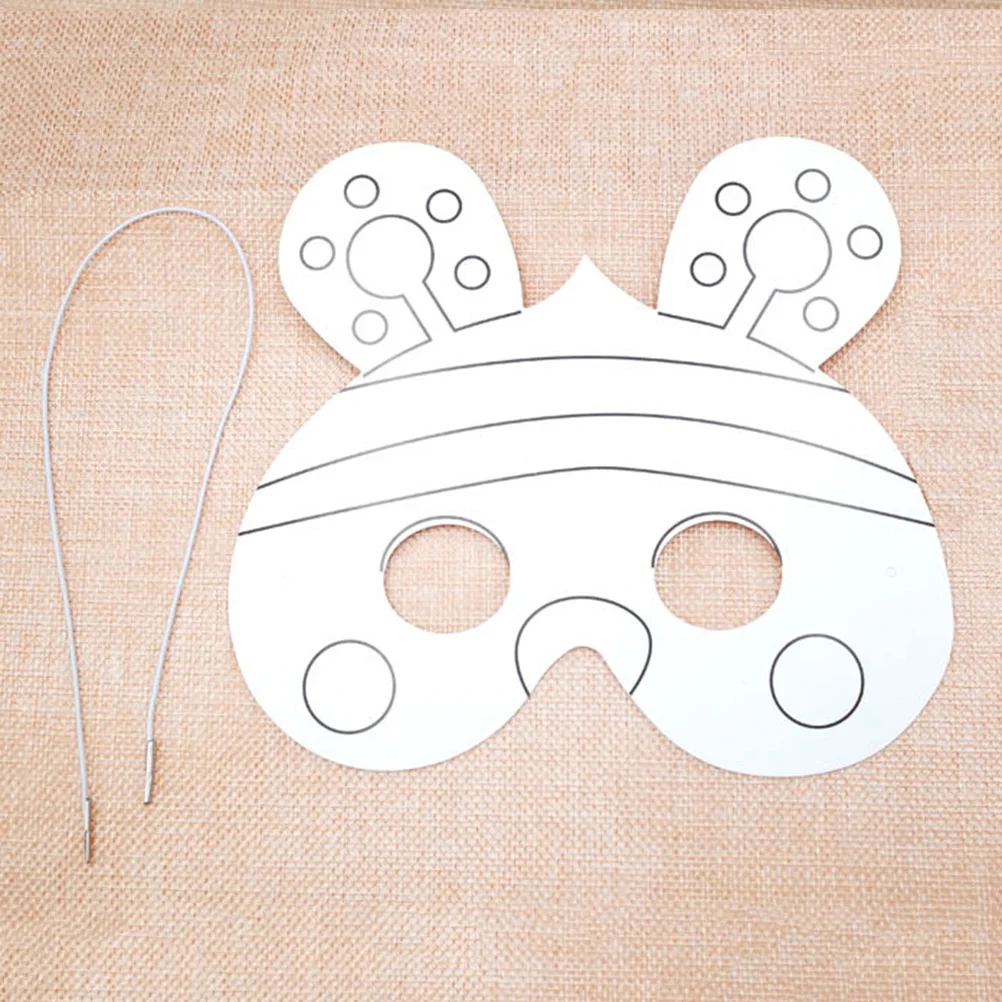 

10PCS Bee Graffiti Mask DIY Paper Blank Coloring Material Set Kids Painting Drawing Creative Art Project Safe Sturdy