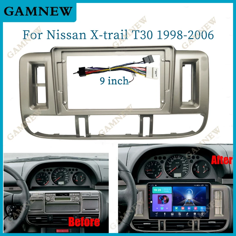 9 Inch Car Frame Fascia Adapter For Nissan X-trail T30 Xtrail 1998-2006 Android Radio Dash Fitting Panel Kit