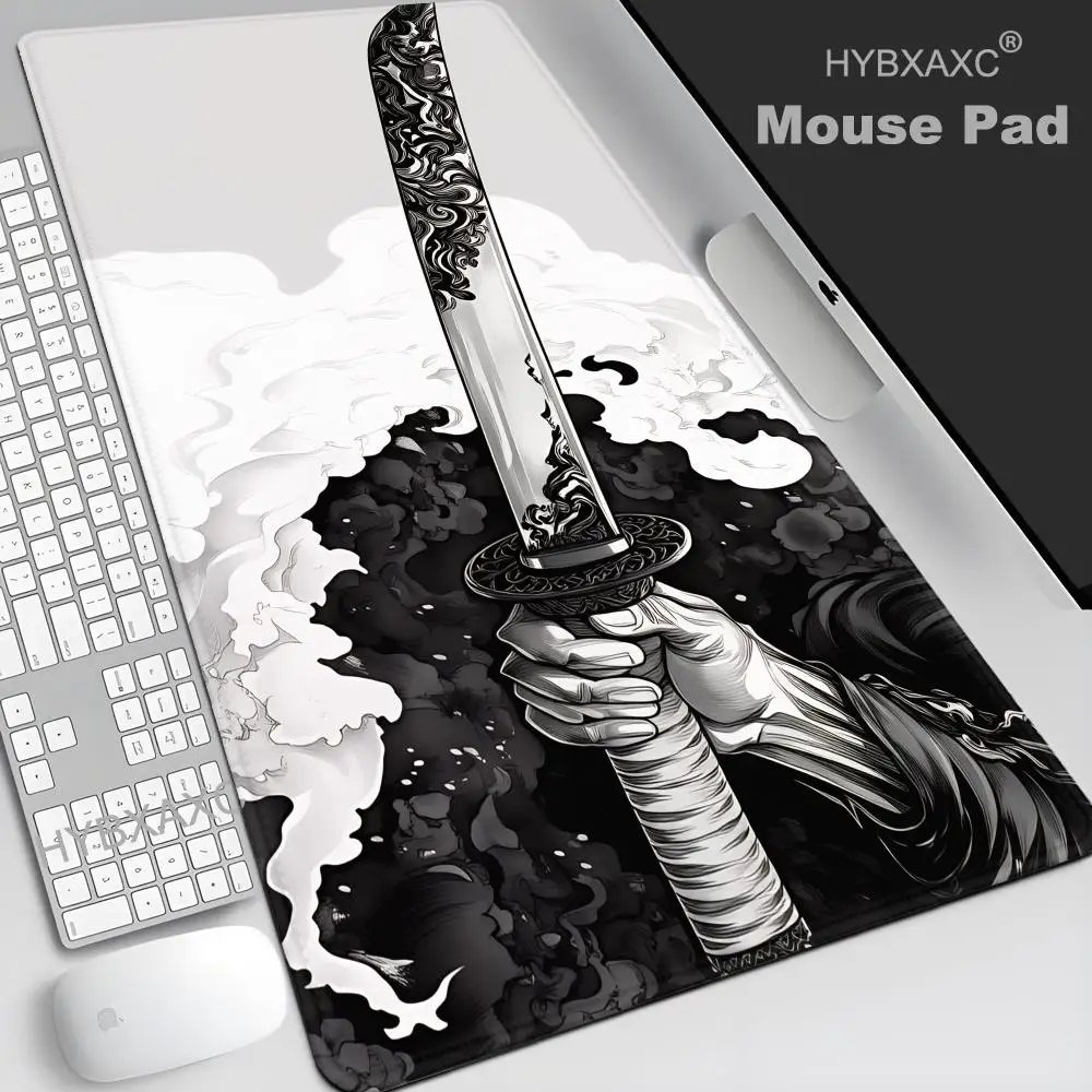 

HYBXAXC Japanese Katana Mouse Pad Large Computer Office Game Table Mats New Rubber Anti-slip Gaming Mousepad Long Desk Pads