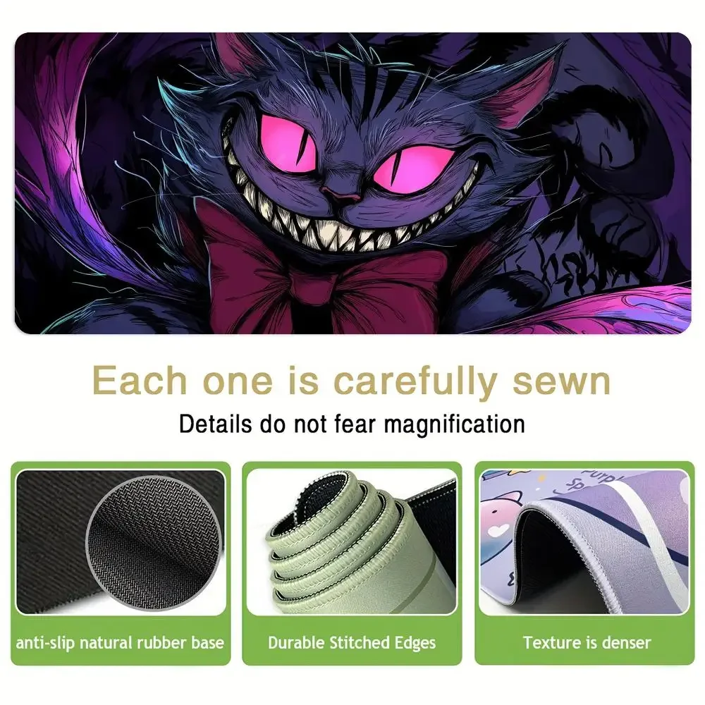 Alas Mouse Anime Desain Bertema Kucing Gotik, Alas Meja, Alas Gaming, Aksesori PC Gamer, Alas Mouse Ekspansi Keypad Anti Selip Karet