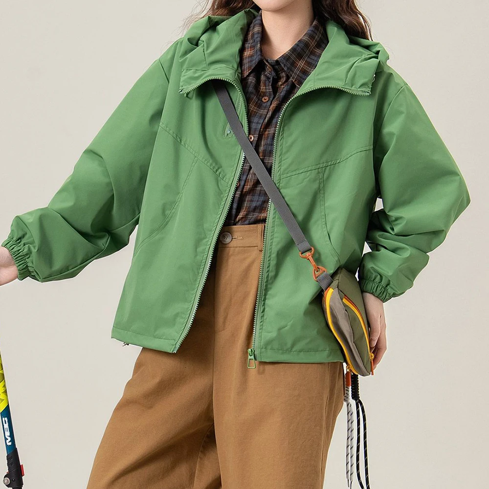 2026 spring and autumn short hooded jacket trench coat women's explosion small jacket casual jacket top