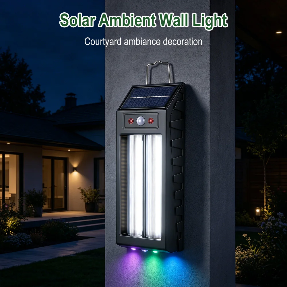BORUiT Motion Sensor Solar Lamp Garden Tungsten Night Lamp Intelligent Wall Lamp Waterproof Courtyard Garden Decoration Lantern