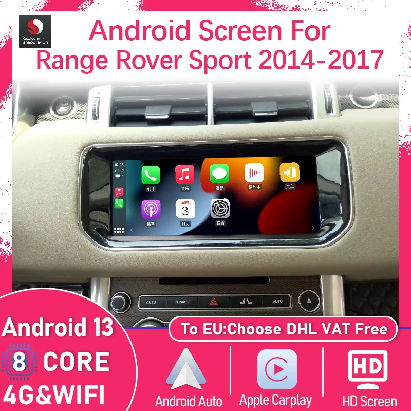 Upgrade Screen Android Wireless Carplay Auto For Land Rover Range Rover Sport 2014 + GPS Car Radio Navigation Multimedia Player