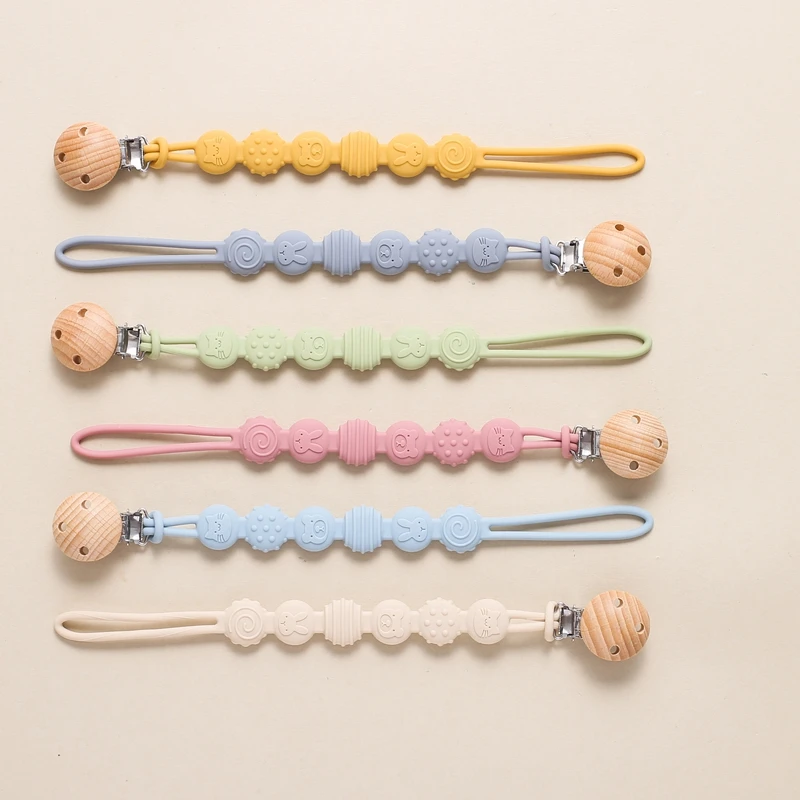 BPA Free Baby Silicone Pacifier Chain Clip