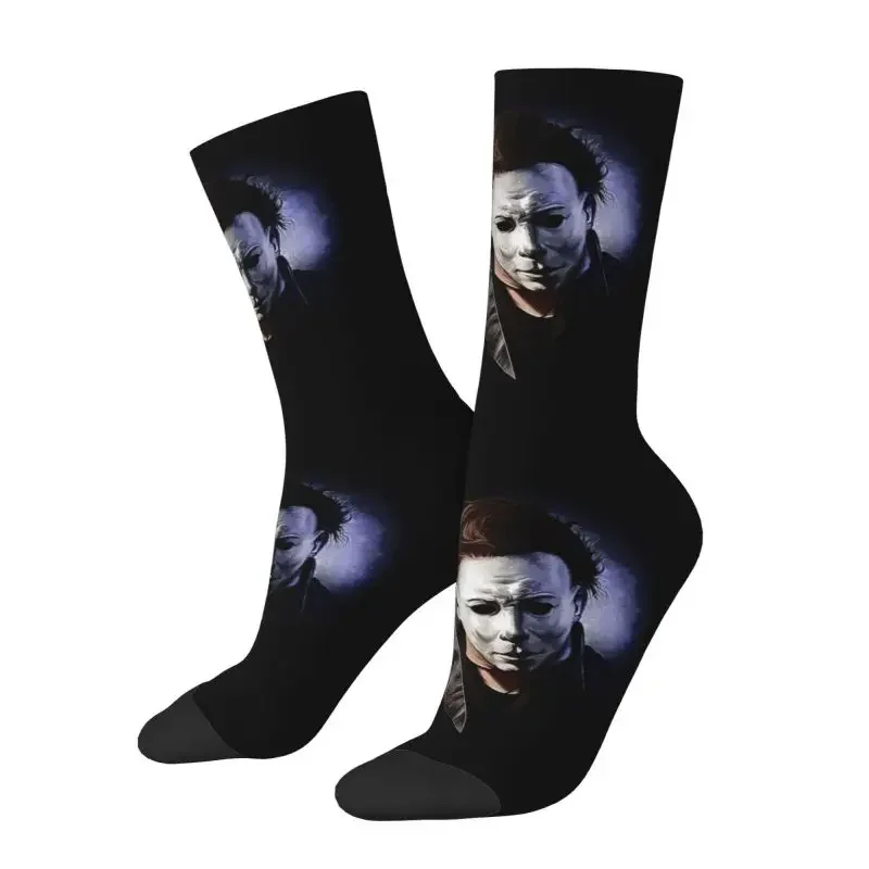 Michael Myers Halloween Killer Men Male Women Crazy Crew Socks Hip Hop Cool Horror Movie Spring Summer Autumn Winter Dress Socks