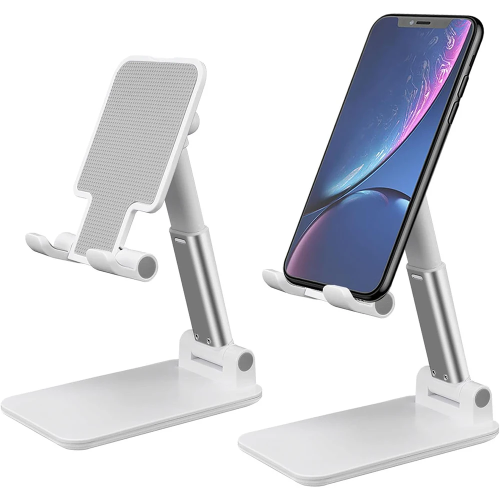Soporte ajustable para teléfono, soporte de escritorio plegable para dispositivos de 4-8 ", altura y ángulo ajustables, Universal para tableta iPhone, 2 uds.