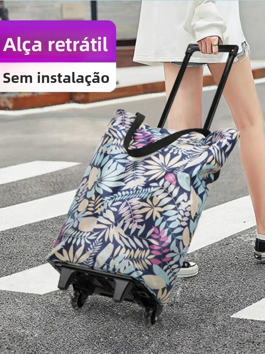 portable-collapsible-freshness-preserving-lightweight-shopping-cart-vegetable-buying-car-home-use-trailer-with-pull-rod-handle