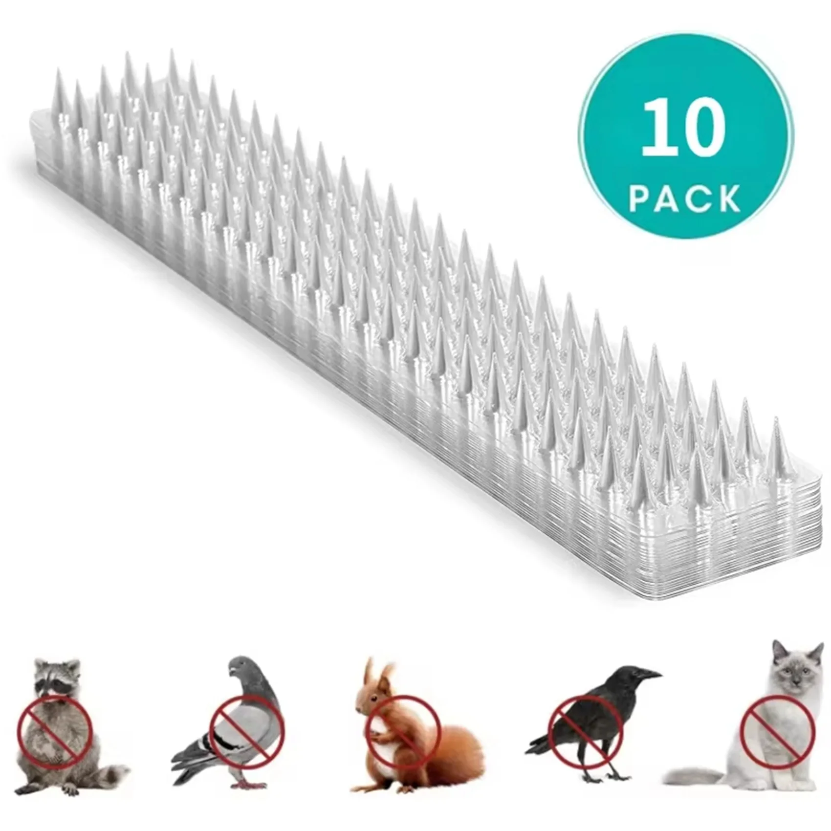 ABBP-80X Spikes Repeller Cat Plastic Bird Repellent Anti Pigeon Anti-Bird Squirrel Garden Fences Control Transparent Spikes