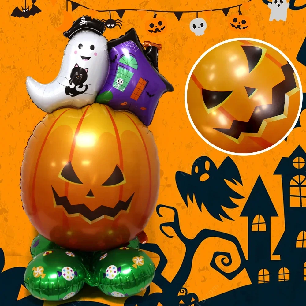 Large Halloween Pumpkin Balloon Horror Ghost Tree Witch Coffin Aluminum Foil Balloon Kids Toys Halloween Themed Party Decoration