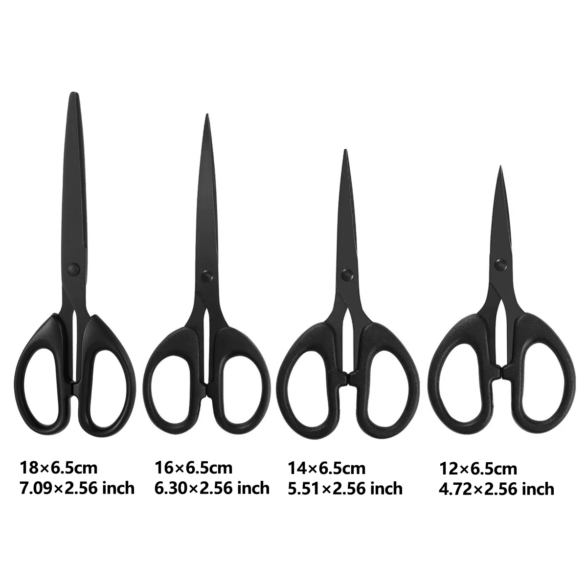 

3 Pack Black Anti-rust Scissors, Non-stick Stainless Steel Sharp Shears, Comfort Grip for Office School Sewing Fabric Cutting