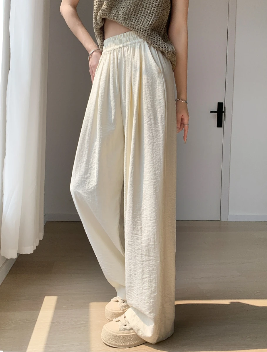 2024 new fashion women\'s casual pants high-waisted pants to work fashionable loose pants sag lazy wide leg pants long pants