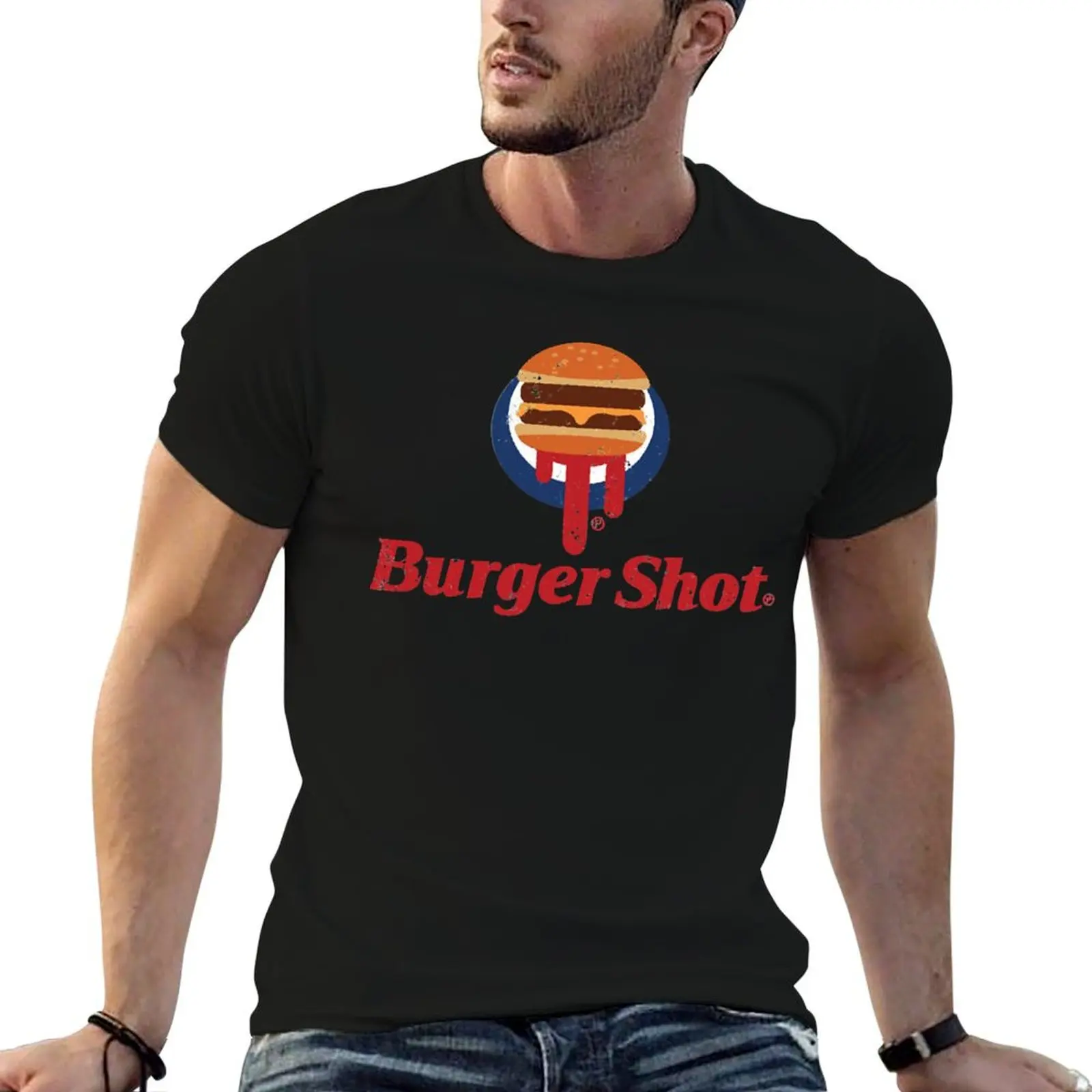 T-Shirt cotton percent man black Burger cotton t-shirt plain for t shirt Essential for man package 100 Shot