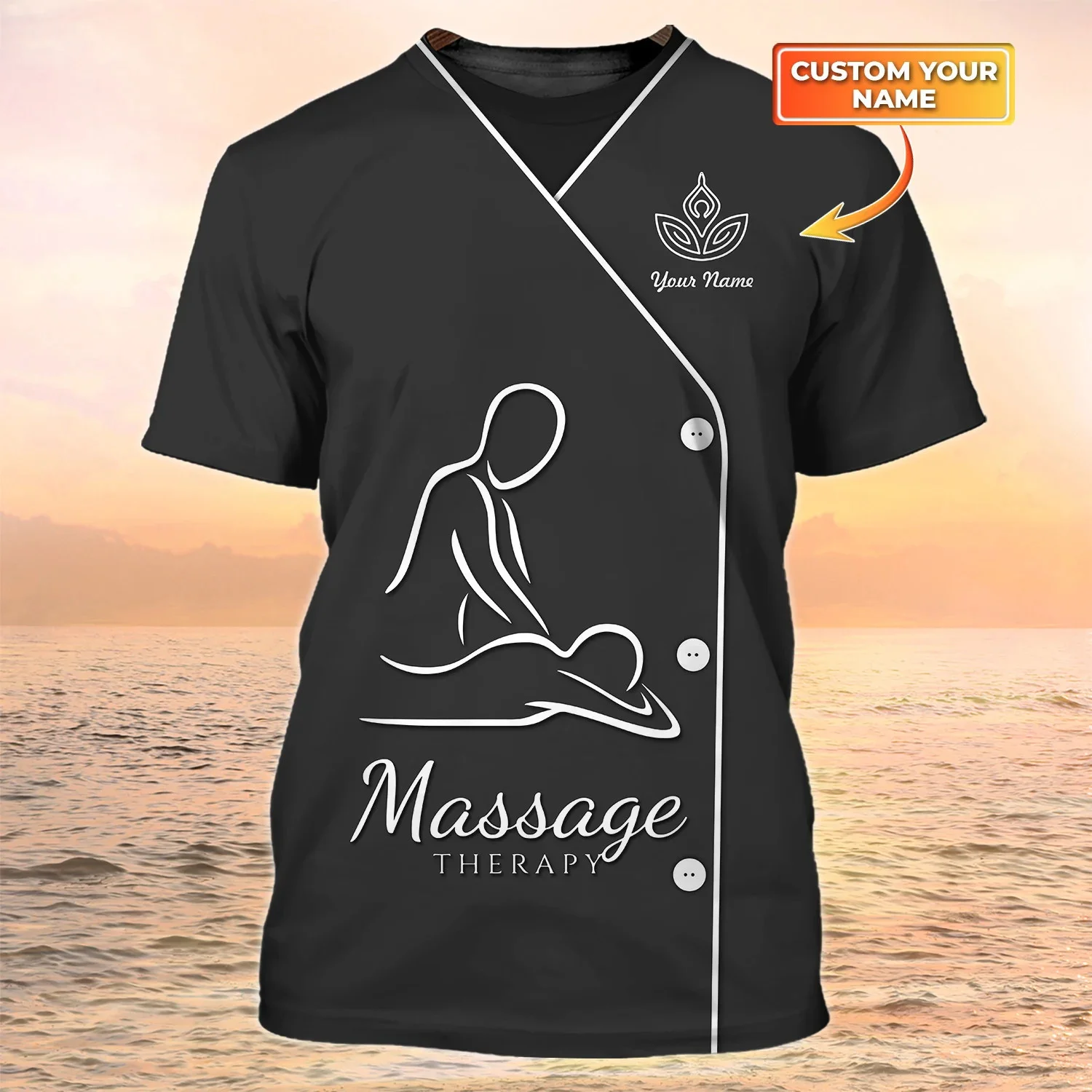 Summer Men\'s T-shirt Massage Therapist Pesonalized Name 3D Printed t shirt Unisex Casual Tops Massage Therapy Apparel DW155