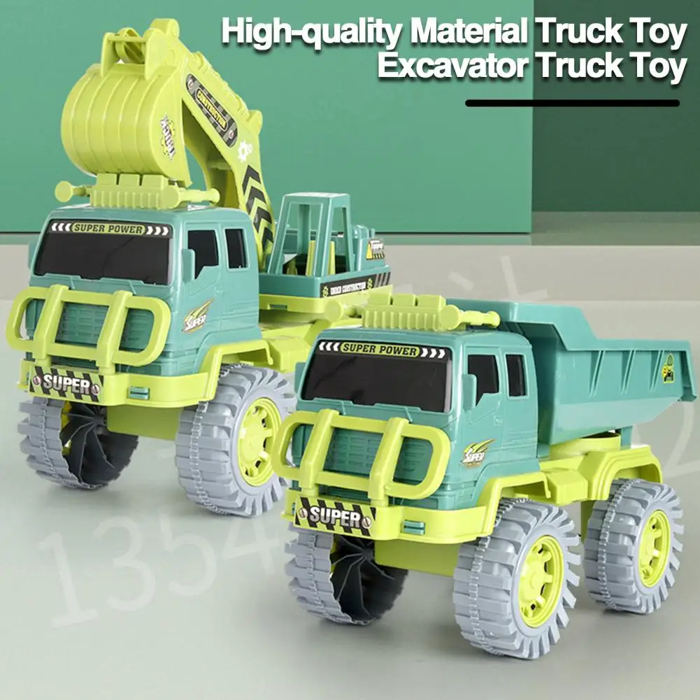 Kids Engineering Truck Toy Simulation Excavator/Dump/Mixer Truck Model Toy Glide Forward Vehicle Toy Baby Beach Truck Sand Toys