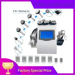 Newest 9 In 1 Lipolaser Cavitation Slimming Machine RF Skin Lifting Radio Frequency Lipocavitation Fat Burner Body Electric Mas