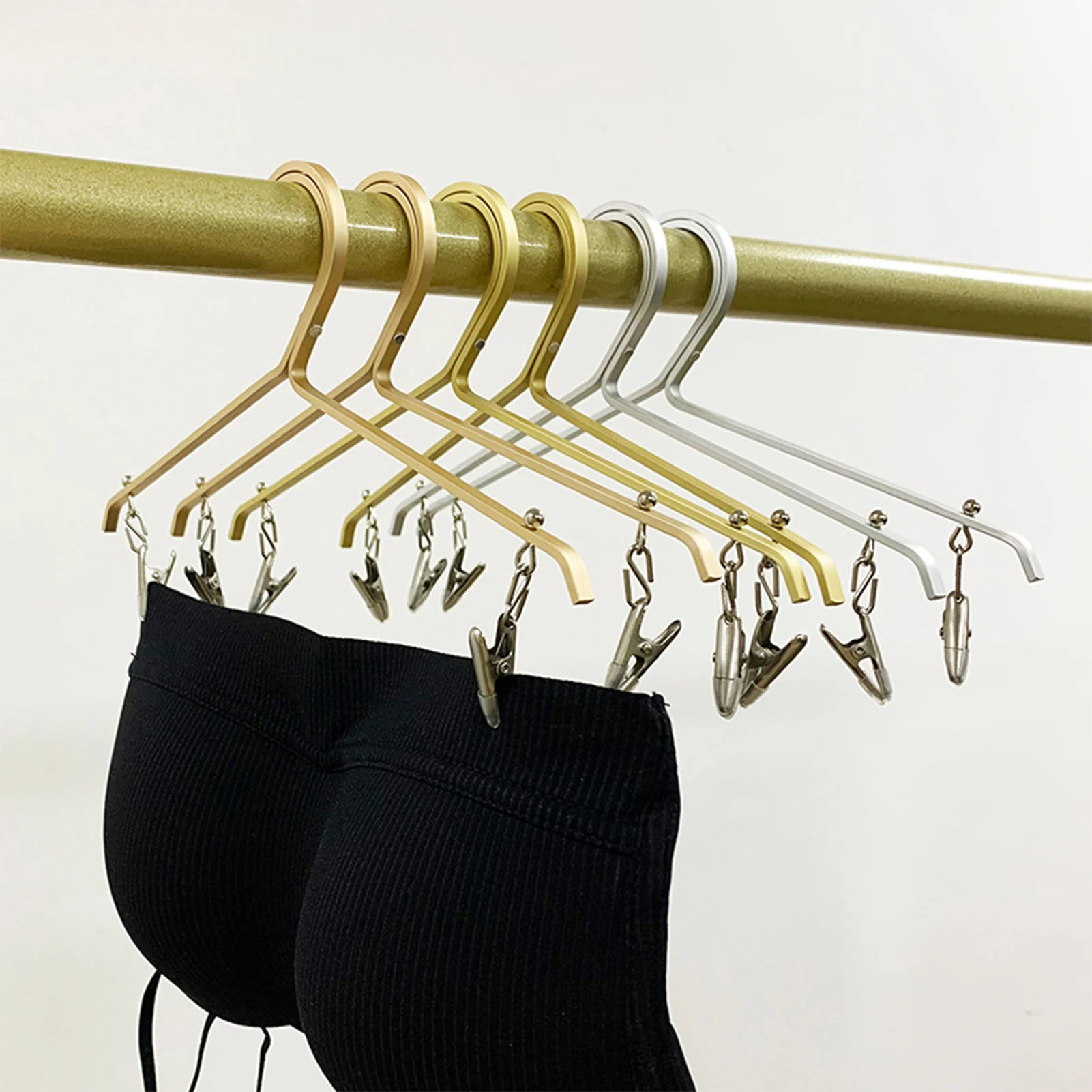 

5pcs Metal Clothes Hangers Durable Stainless Steel Clothespin For Underwear Dress Pants Jeans Multifunctional Clothes Hangers
