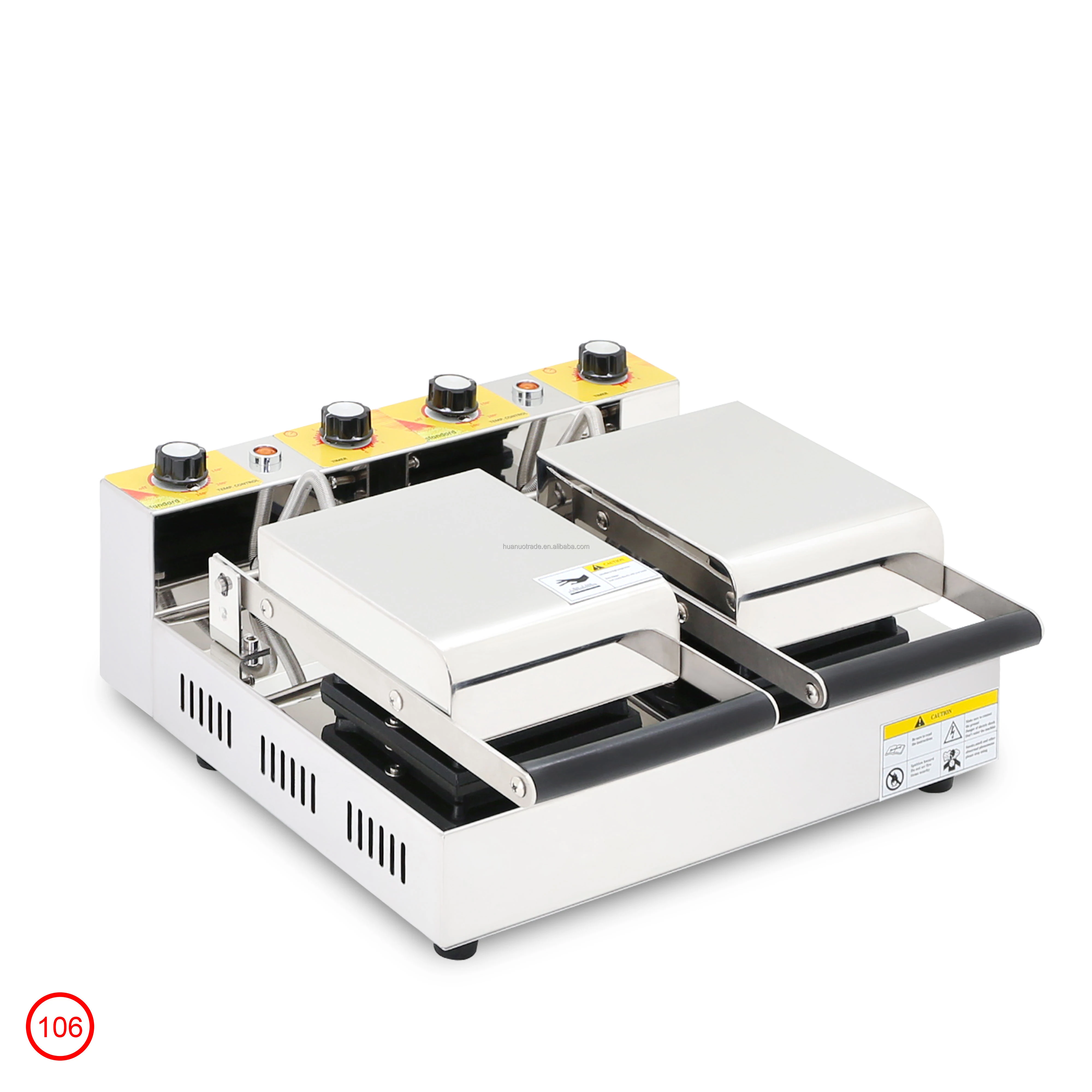 Multifunctional High Quality Dual-Head Sandwich Machine Hot Press Conveyor 220V Stainless Steel Energy Saving Breakfast Shop